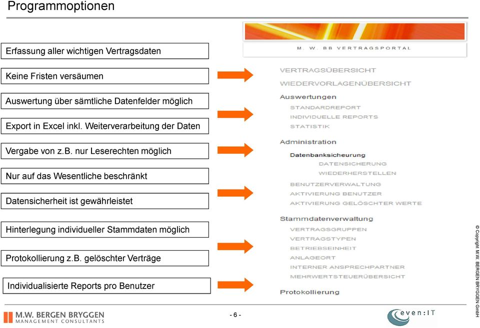 itung der Daten Vergabe