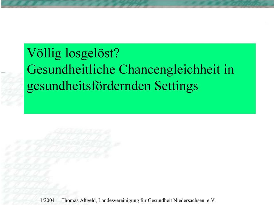 Chancengleichheit in