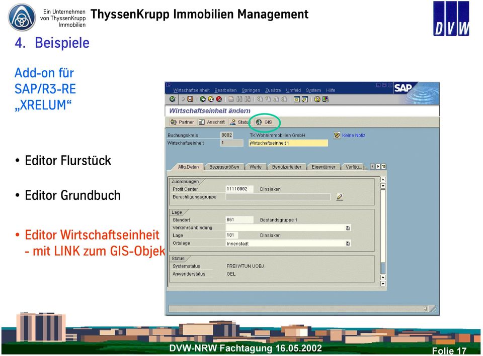 ThyssenKrupp Management Editor Flurstück Editor