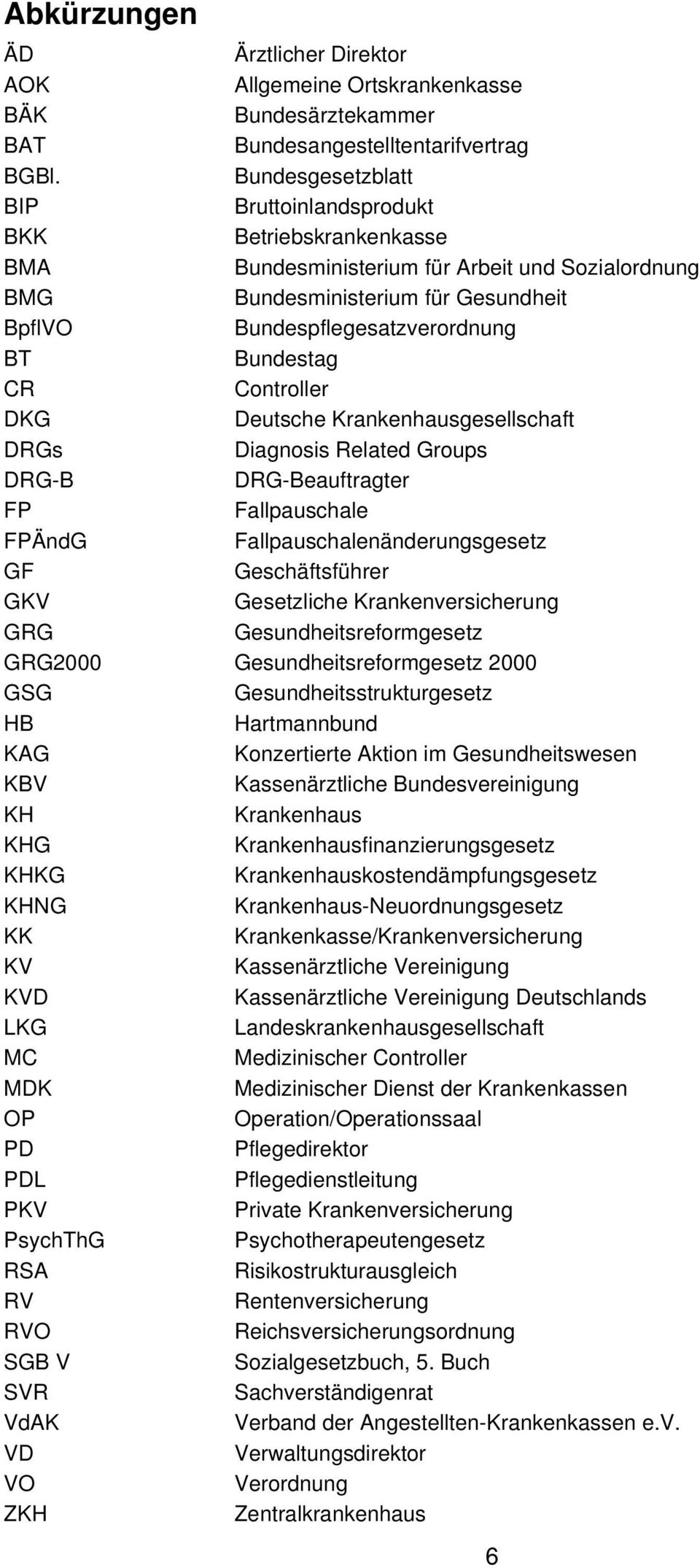 Bundestag CR Controller DKG Deutsche Krankenhausgesellschaft DRGs Diagnosis Related Groups DRG-B DRG-Beauftragter FP Fallpauschale FPÄndG Fallpauschalenänderungsgesetz GF Geschäftsführer GKV