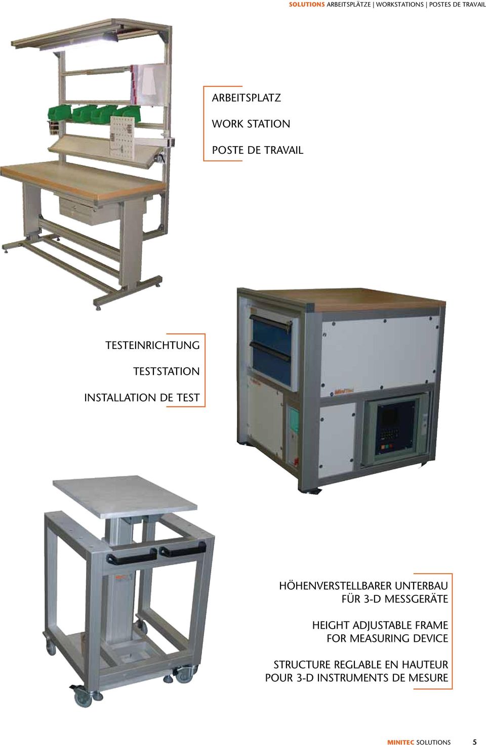 HÖHENVERSTELLBARER UNTERBAU FÜR 3-D MESSGERÄTE HEIGHT ADJUSTABLE FRAME FOR