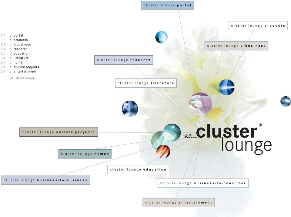 cluster lounge research cluster lounge e-business (cl = cluster lounge) cluster lounge literature cluster lounge culture