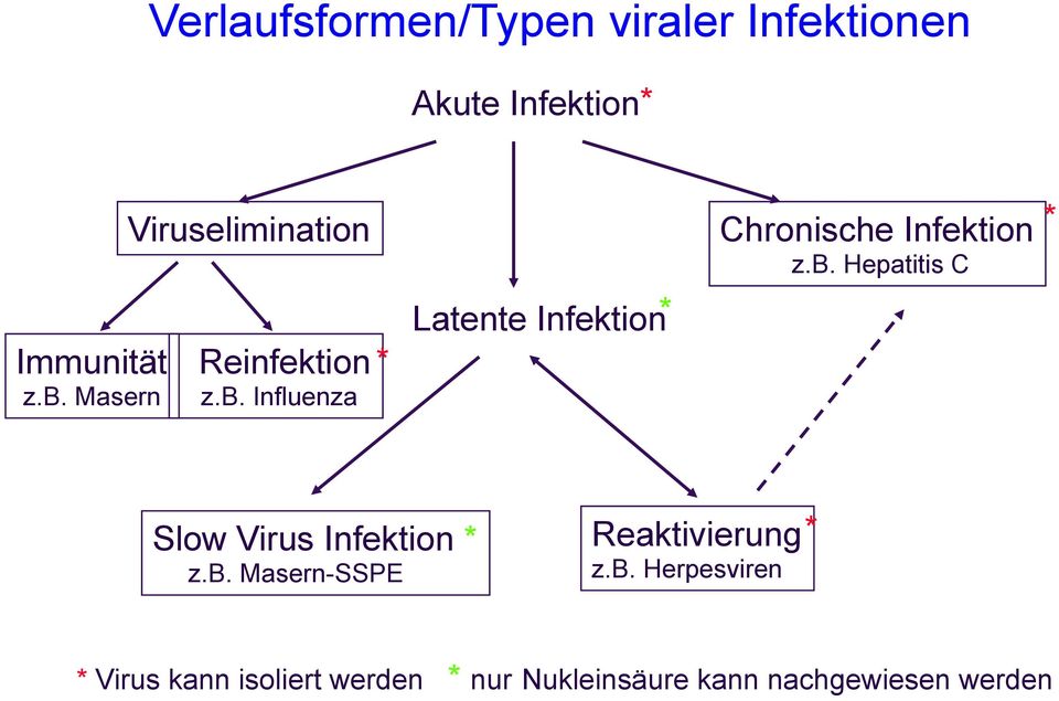 Influenza * Latente Infektion * Chronische Infektion z.b.