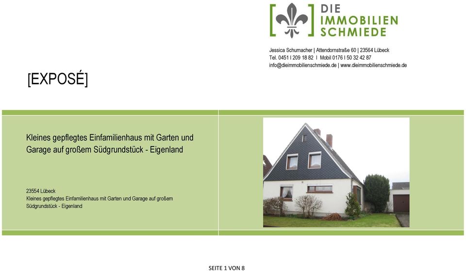 Lübeck Kleines gepflegtes Einfamilienhaus mit Garten