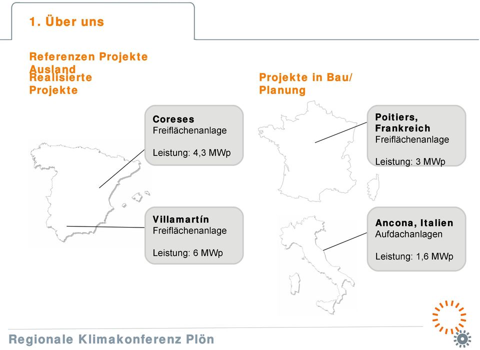 MWp Poitiers, Frankreich Freiflächenanlage Leistung: 3 MWp