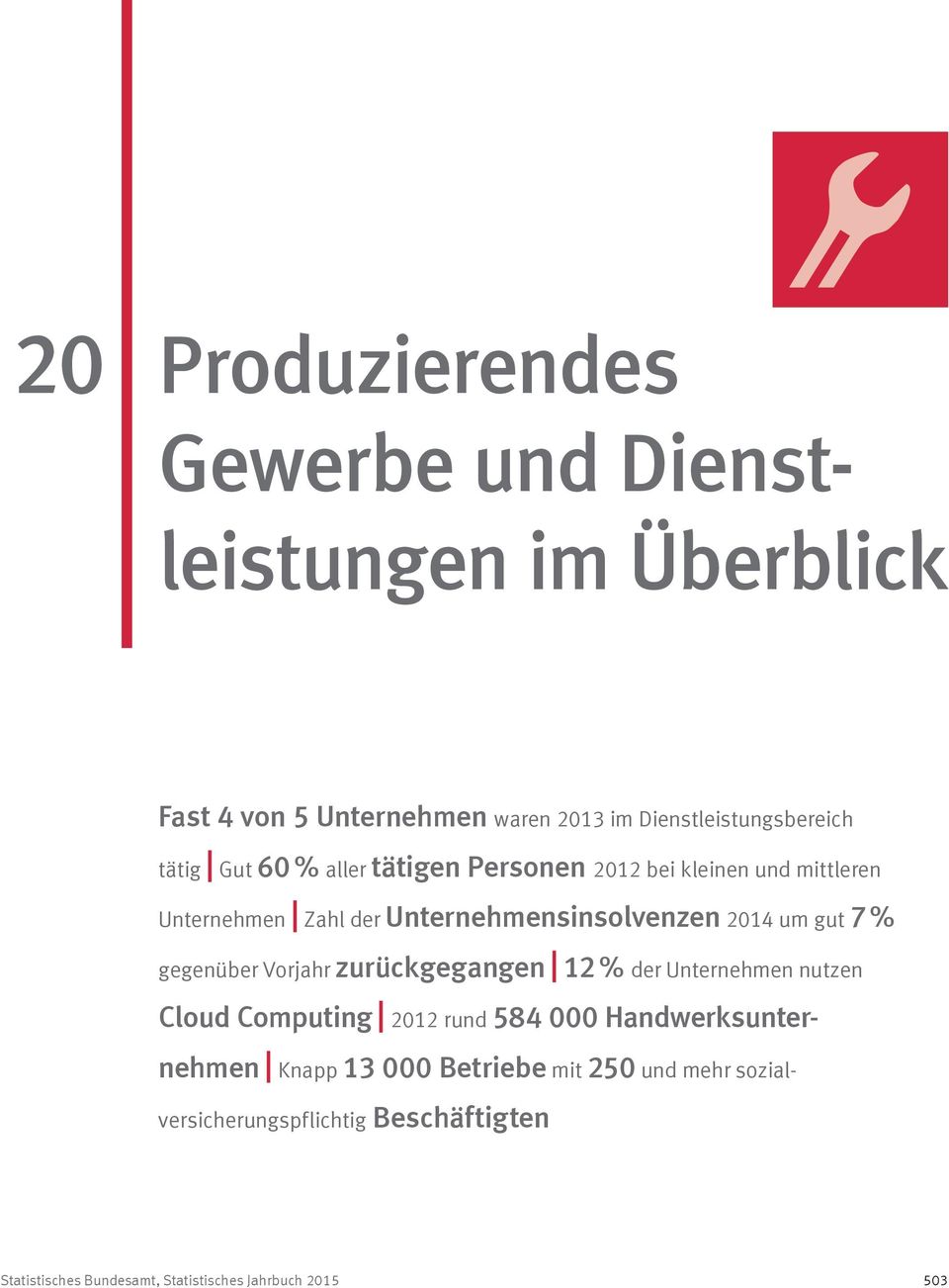 % gegenüber Vorjahr zurückgegangen 12 % der Unternehmen nutzen Cloud Computing 2012 rund 584 000 Handwerksunternehmen Knapp 13