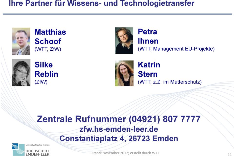 EU-Projekte) Katrin Stern (WTT, z.