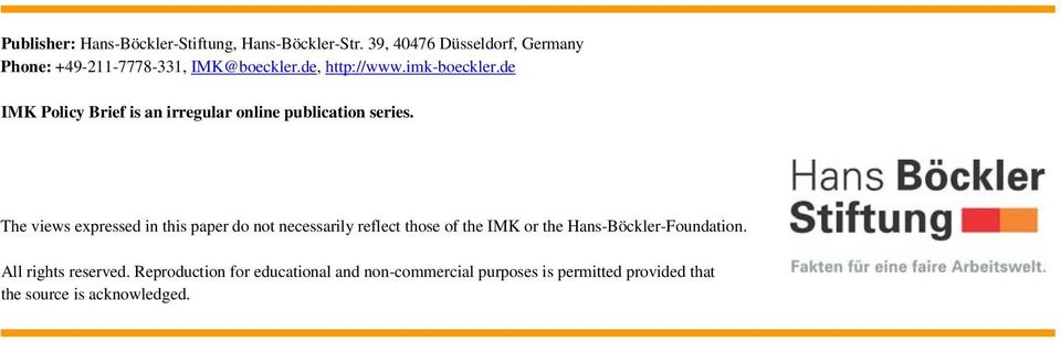 de IMK Policy Brief is an irregular online publication series.