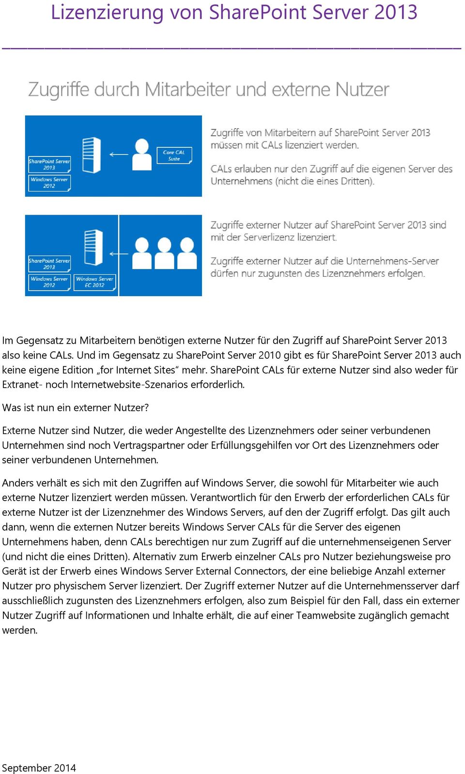 SharePoint CALs für externe Nutzer sind also weder für Extranet- noch Internetwebsite-Szenarios erforderlich. Was ist nun ein externer Nutzer?