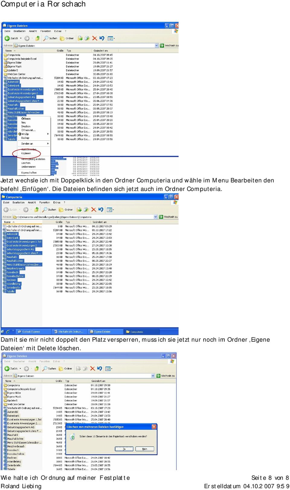 Die Dateien befinden sich jetzt auch im Ordner Computeria.