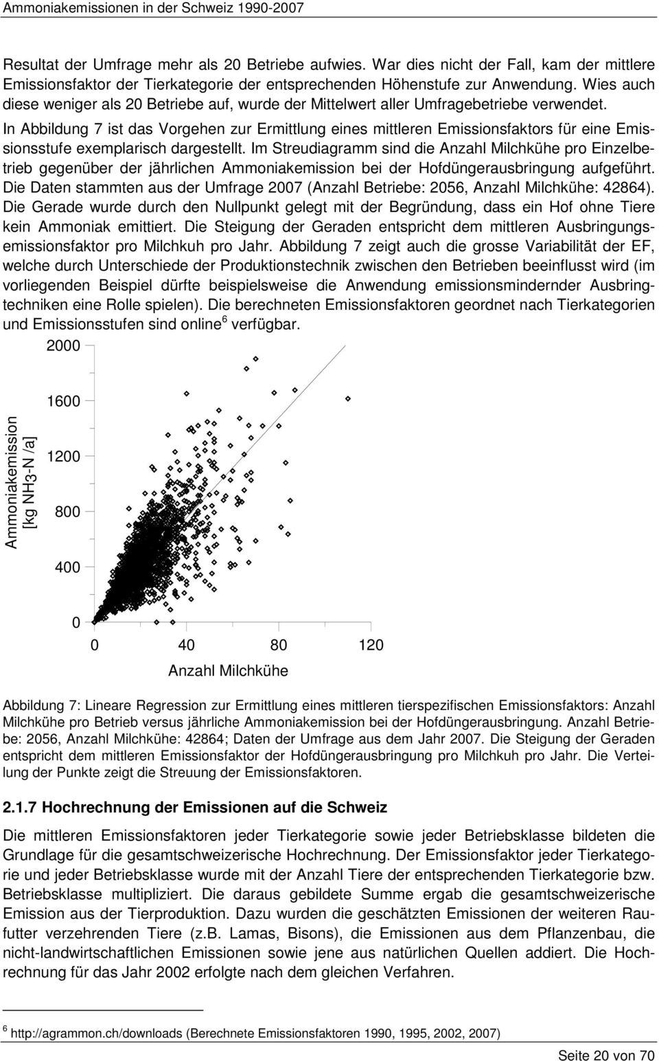 In Abbildung 7 ist das Vorgehen zur Ermittlung eines mittleren Emissionsfaktors für eine Emissionsstufe exemplarisch dargestellt.