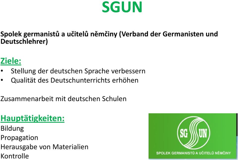 Qualität des Deutschunterrichts erhöhen Zusammenarbeit mit deutschen