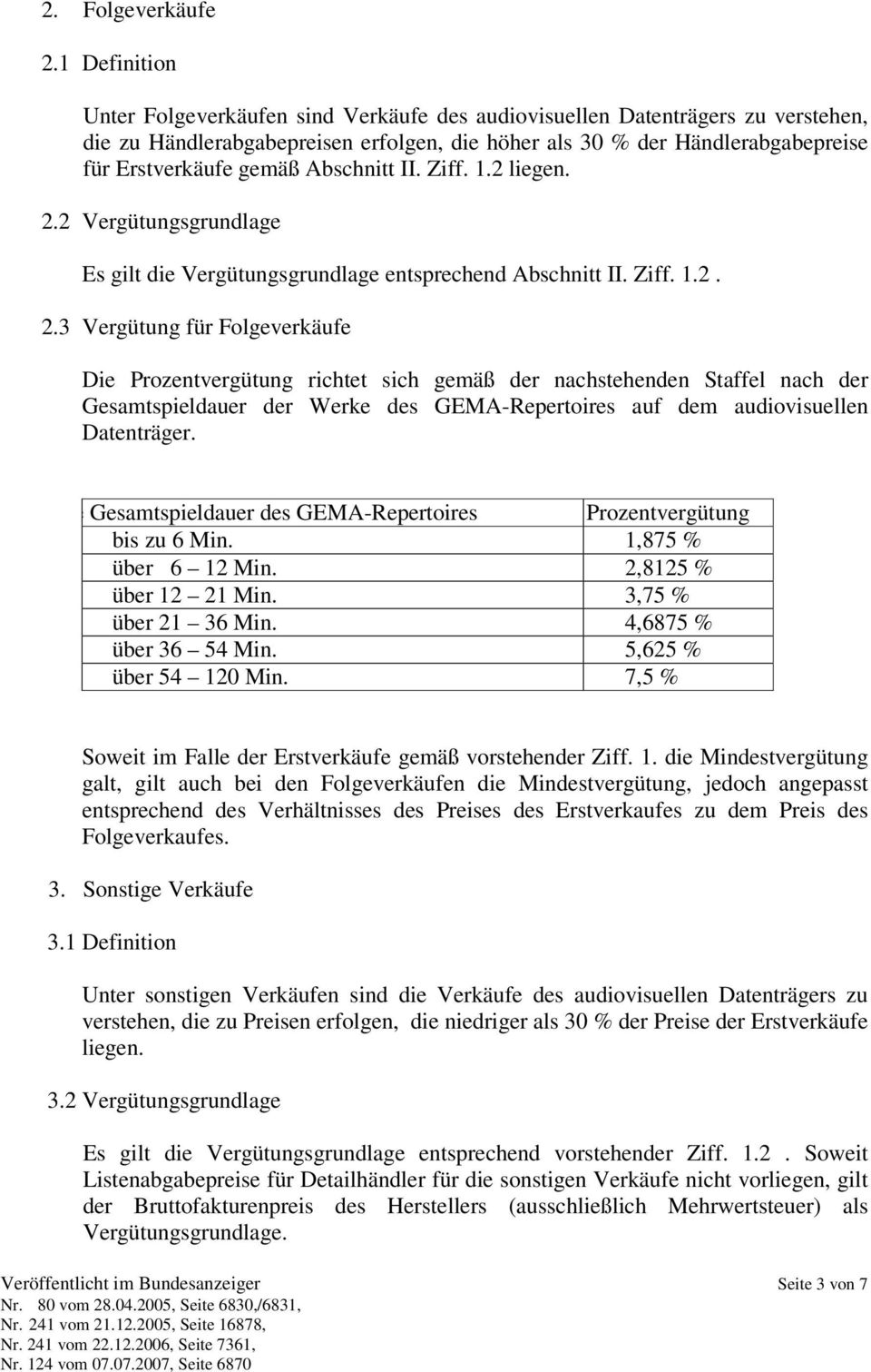 Abschnitt II. Ziff. 1.2 liegen. 2.