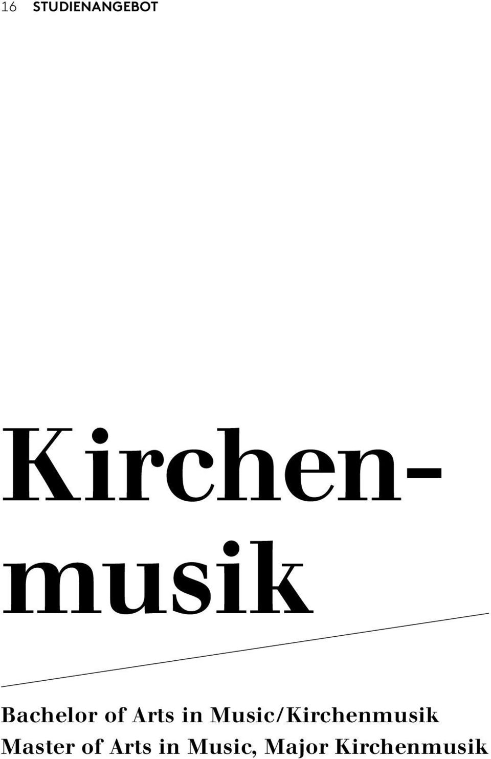 Arts in Music/Kirchenmusik