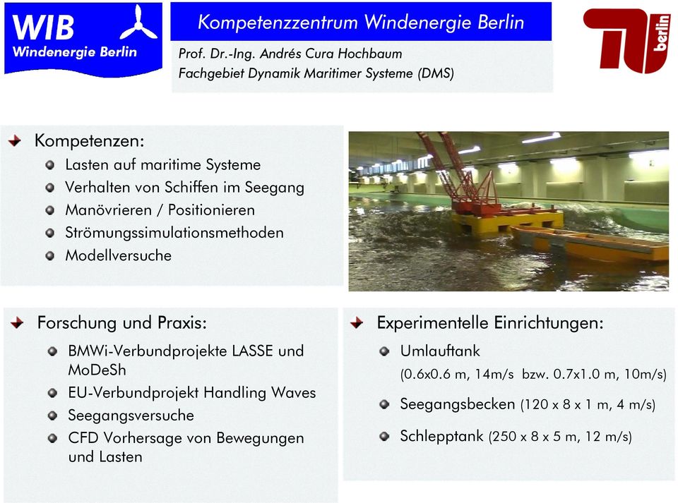 Seegang Manövrieren / Positionieren Strömungssimulationsmethoden Modellversuche Forschung und Praxis: BMWi-Verbundprojekte LASSE und