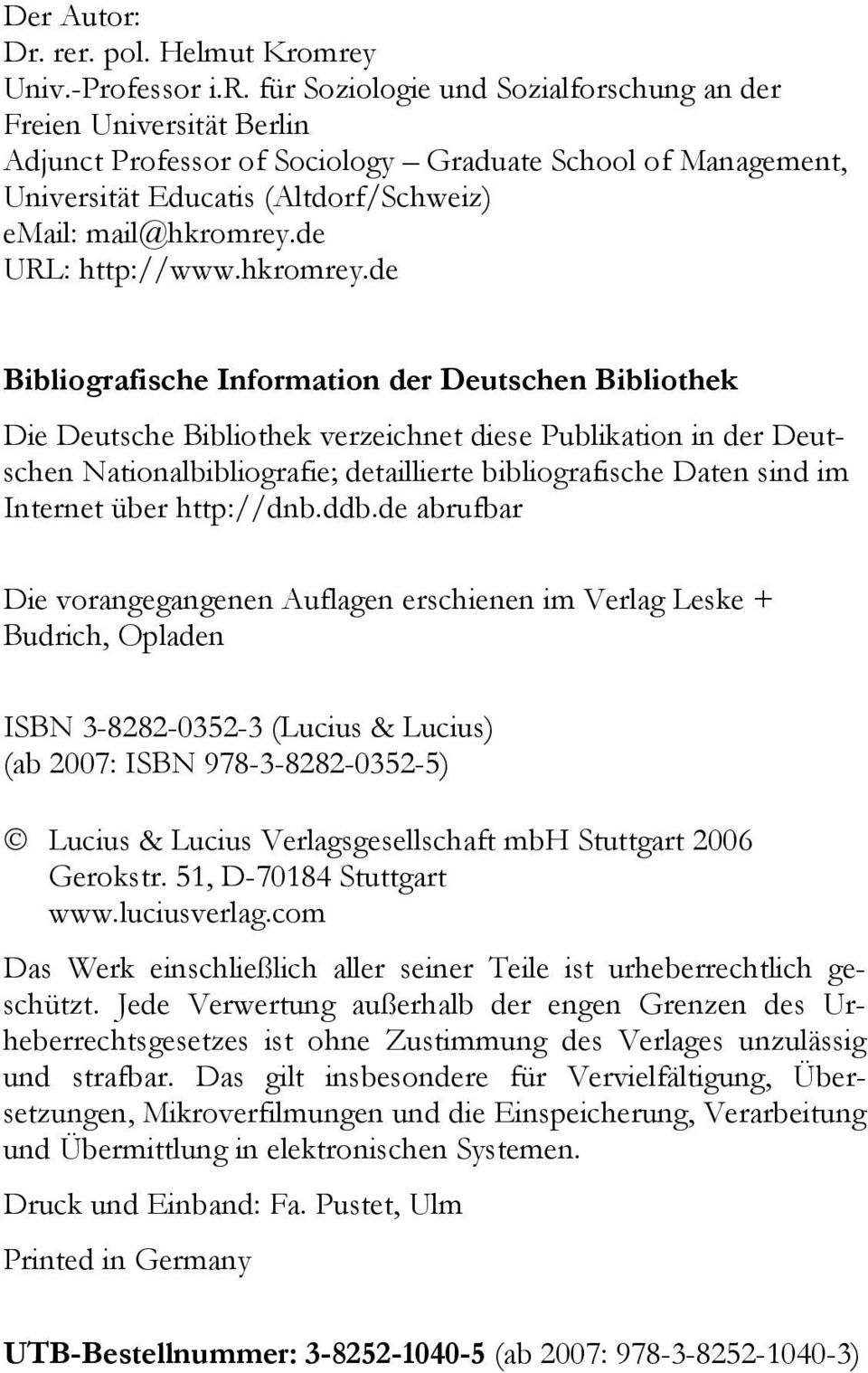 de Bibliografische Information der Deutschen Bibliothek Die Deutsche Bibliothek verzeichnet diese Publikation in der Deutschen Nationalbibliografie; detaillierte bibliografische Daten sind im