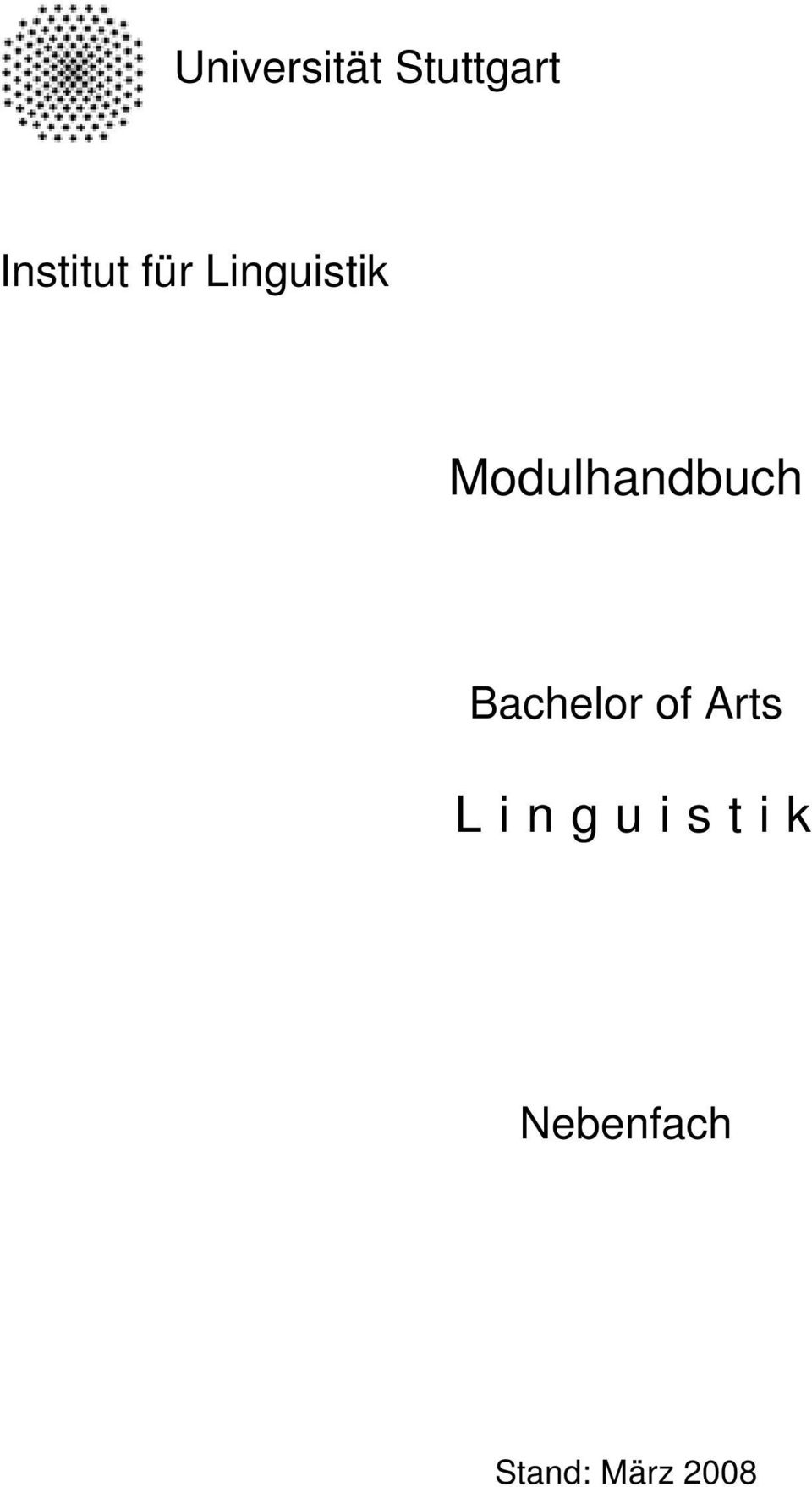 Modulhandbuch Bachelor of