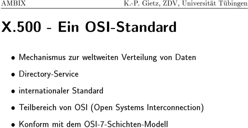 internationaler Standard Teilbereich von OSI (Open