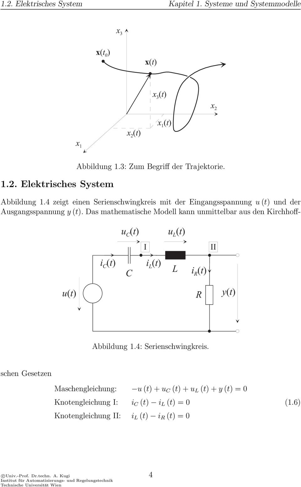 Das mathematische Modell kann unmittelbar aus den Kirchhoff- E + J K + J E J K J 1 1 1 E 4 J K J O J Abbildung 1.4: Serienschwingkreis.
