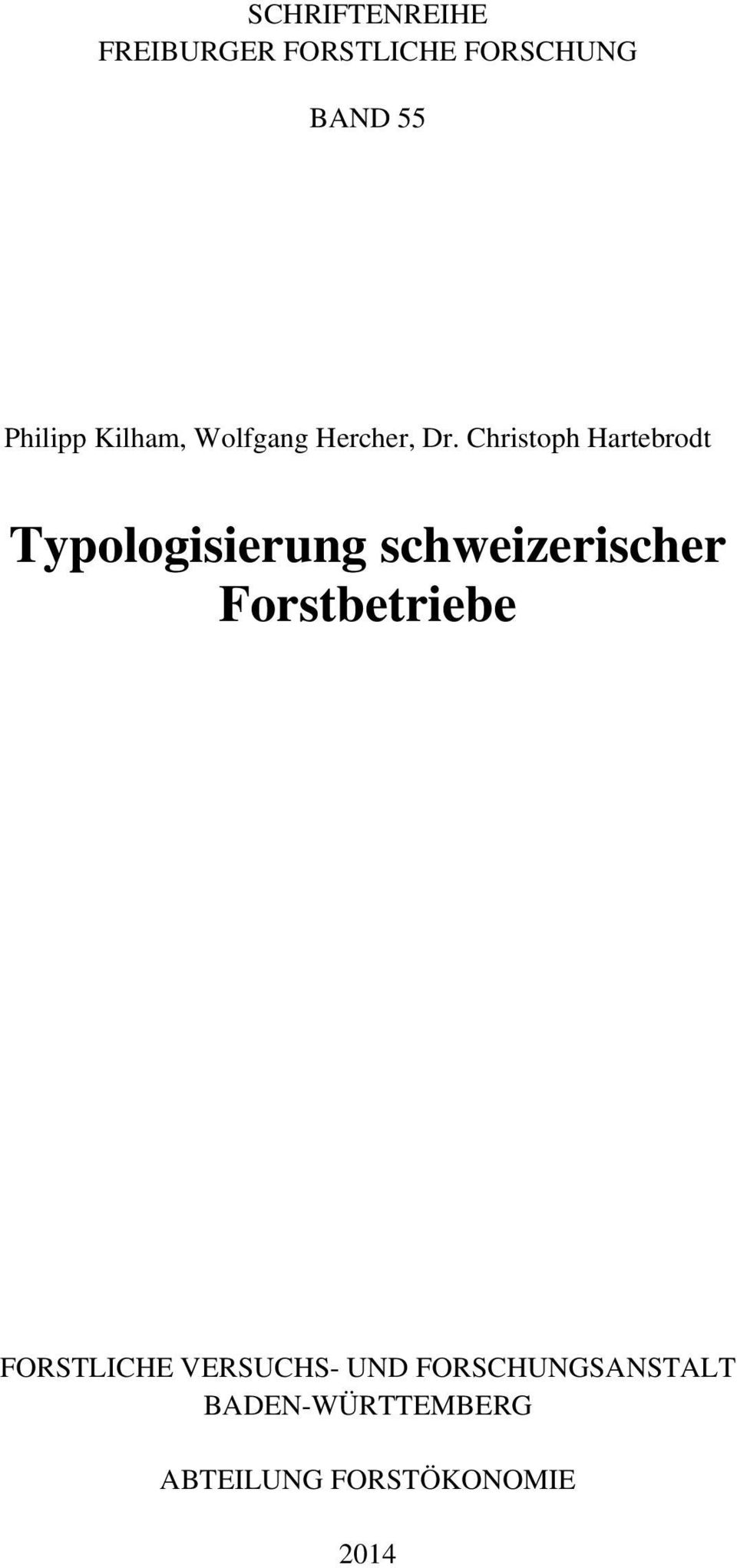 Christoph Hartebrodt Typologisierung schweizerischer