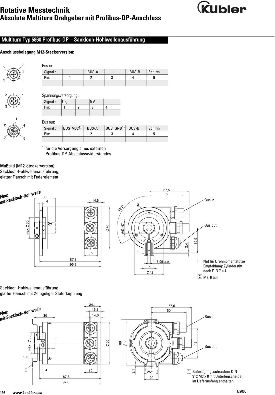 Sackloch-Hohlwellenausführung, glatter Flansch mit Federelement 0,6 0 7, 0 0 max.,, D H7 9 9,,99-0.