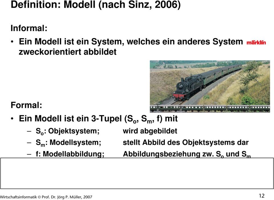 Objektsystem; wird abgebildet S m : Modellsystem; stellt Abbild des Objektsystems dar f: