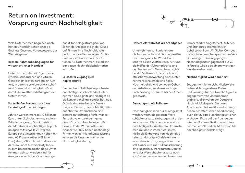 wirtschaften können. Nachhaltigkeit stärkt damit die Wettbewerbsfähigkeit der Unternehmen.