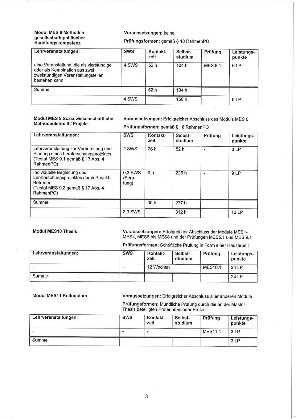 4 Rahmen PO) Individuelle Begleitung des Lernforschungsprojektes durch Projekt- Betreuer (Testat MES 9.2 gemäß 17 Abs.