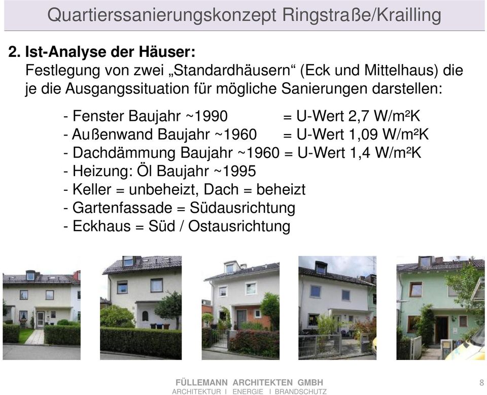 Außenwand Baujahr ~1960 = U-Wert 1,09 W/m²K - Dachdämmung Baujahr ~1960 = U-Wert 1,4 W/m²K - Heizung: Öl