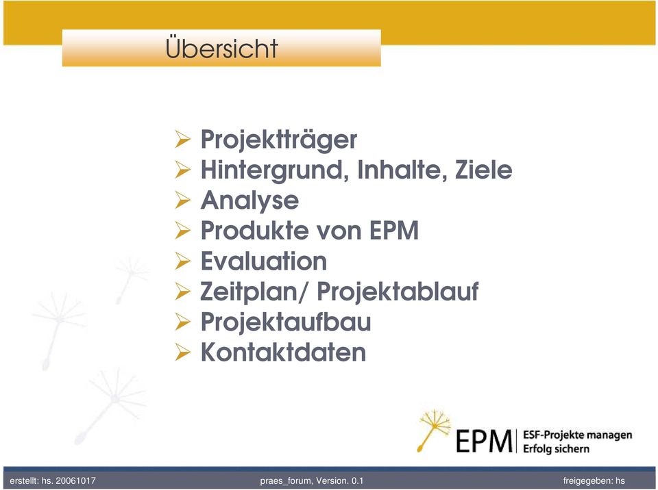 Produkte von EPM Evaluation