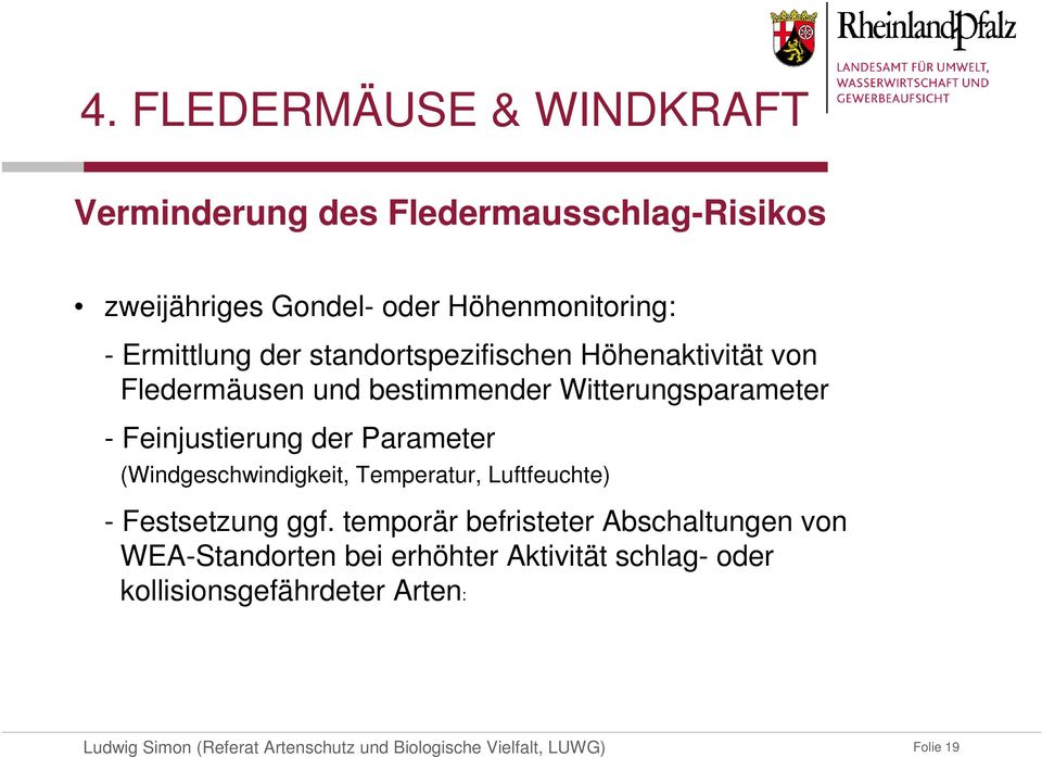 Witterungsparameter - Feinjustierung der Parameter (Windgeschwindigkeit, Temperatur, Luftfeuchte) -