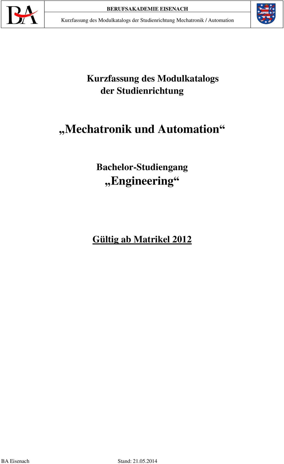 Automation Bachelor-Studiengang