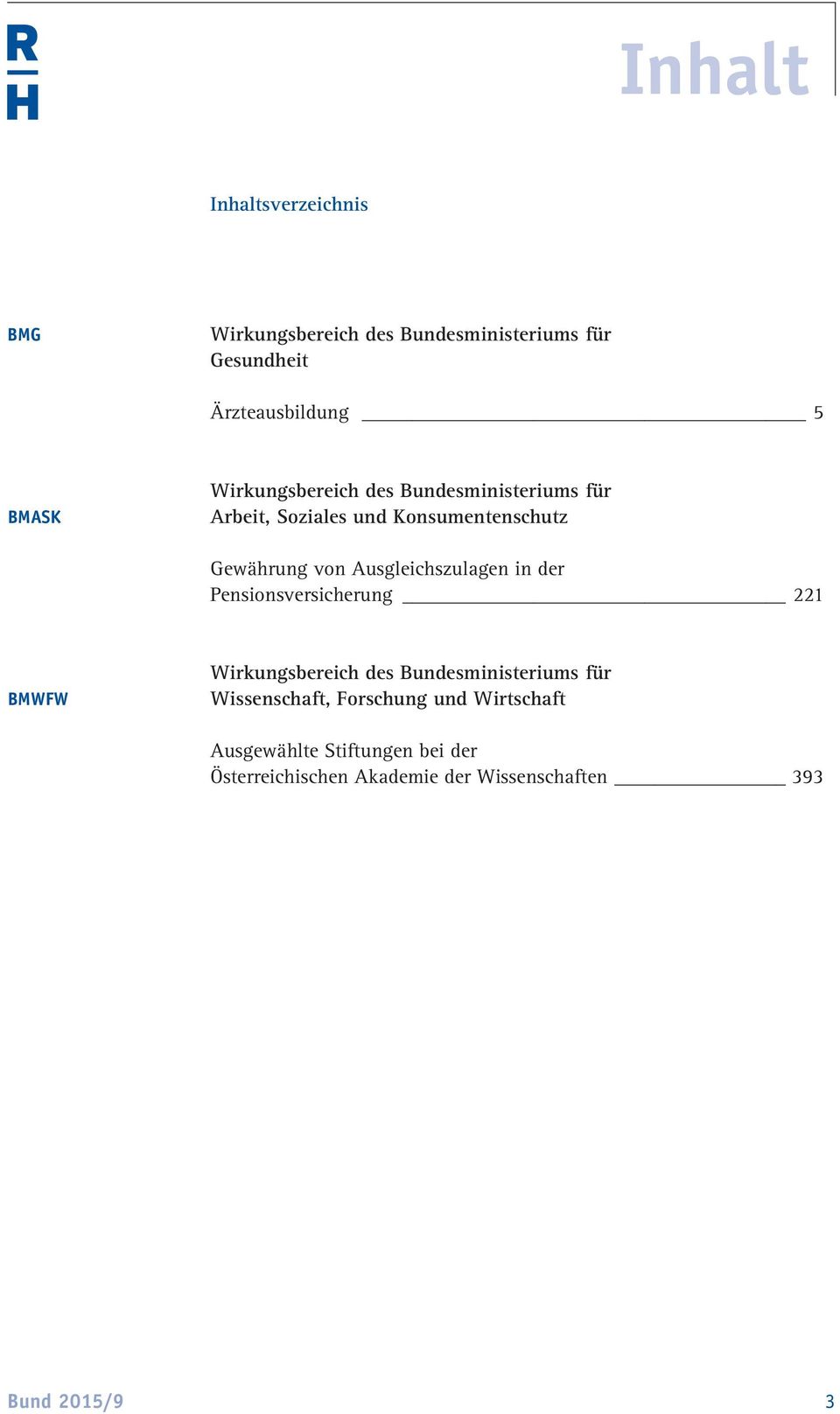 Ausgleichszulagen in der Pensionsversicherung 221 BMWFW Wirkungsbereich des Bundesministeriums für