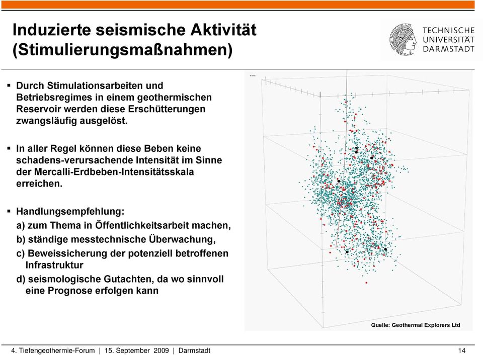 In aller Regel können diese Beben keine schadens-verursachende Intensität im Sinne der Mercalli-Erdbeben-Intensitätsskala erreichen.