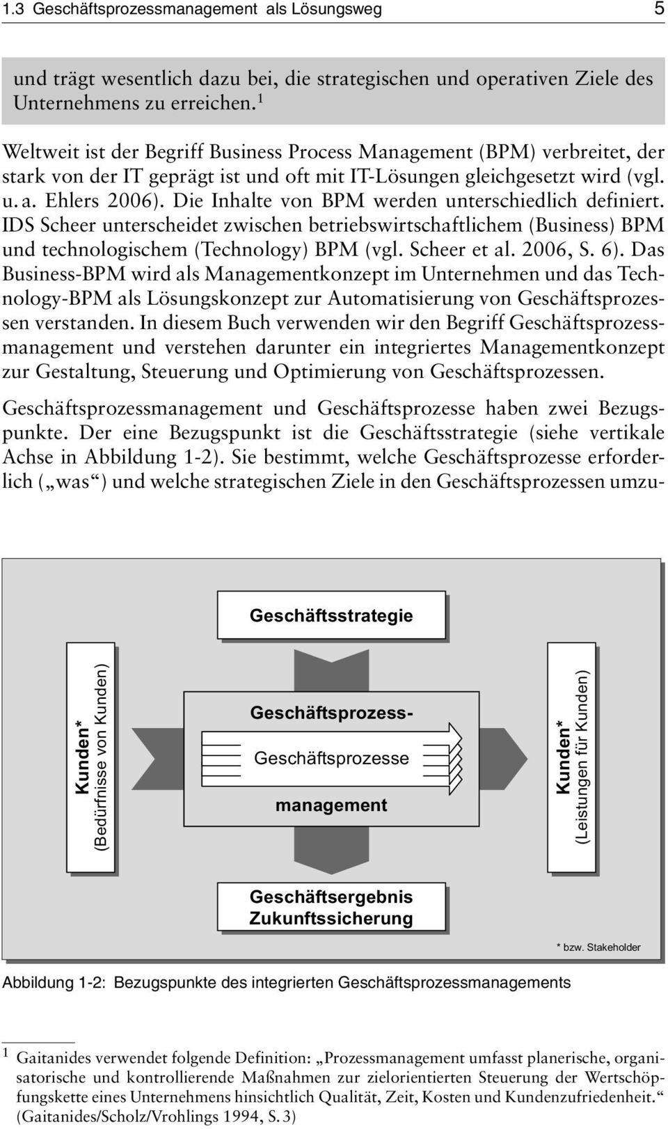 Die Inhalte von BPM werden unterschiedlich definiert. IDS Scheer unterscheidet zwischen betriebswirtschaftlichem (Business) BPM und technologischem (Technology) BPM (vgl. Scheer et al. 2006, S. 6).