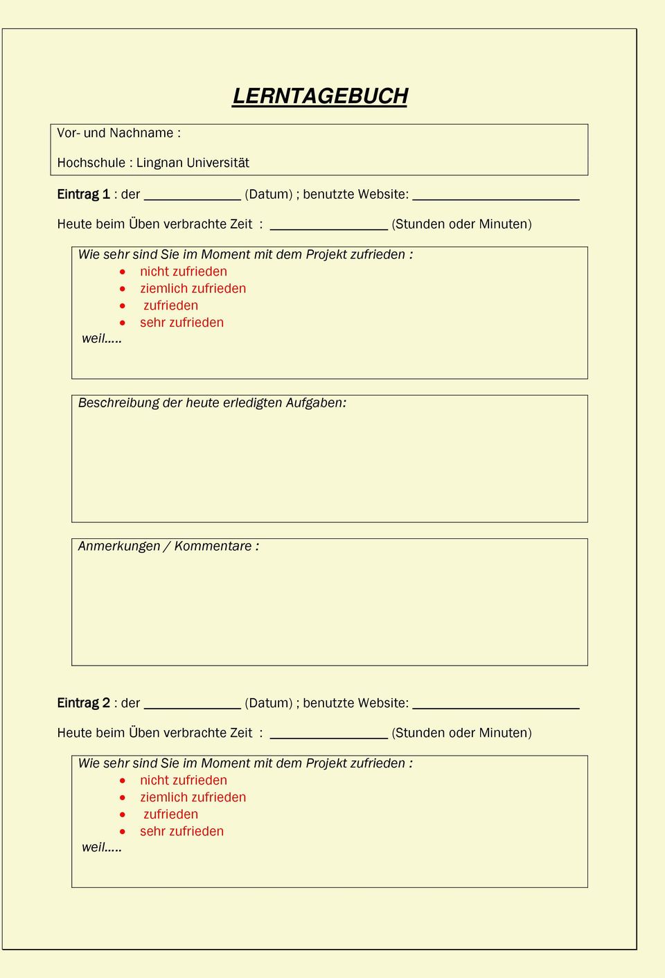 Eintrag 1 : der (Datum) ; benutzte