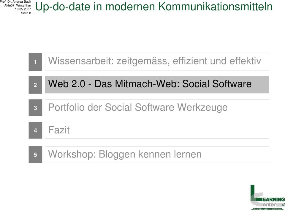 2.0 - Das Mitmach-Web: Social Software Portfolio der
