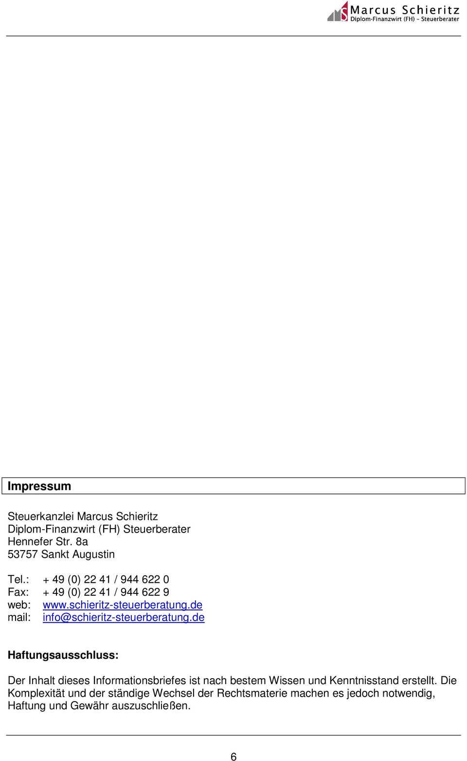 de mail: info@schieritz-steuerberatung.