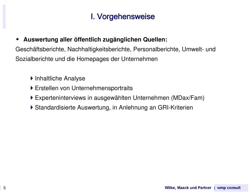 der Unternehmen Inhaltliche Analyse Erstellen von Unternehmensportraits Experteninterviews