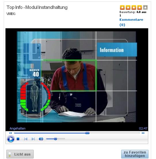 Beispiel: Mediathek/Videoportal www.arbeitsschutzfilm.