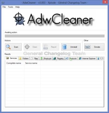 Sie in der Lage, die AdwCleaner Tool auf Ihrem Windows PC zu sehen Handbuch der AdwCleaner Tool zum Entfernen Media Player 1.1 Add-on vom Computer.