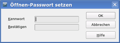 Im Anschluss klicken Sie mit dem Mauszeiger auf die nunmehr aktive Schaltfläche "Öffnen-Passwort setzen".