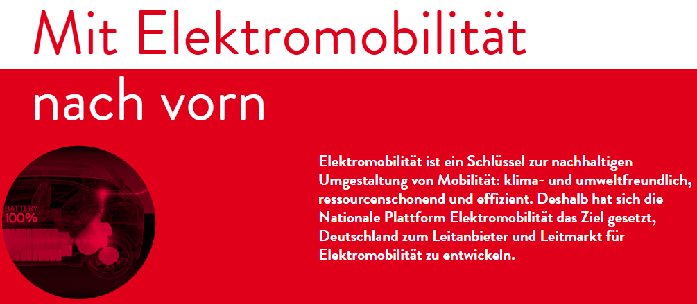 Elektromobilität in Deutschland Zielsetzung der Nationalen Plattform für Elektromobilität: 1 Million