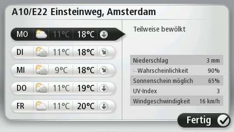Wetter Informationen zum Wetterdienst Hinweis: Nur auf LIVE-Geräten verfügbar.