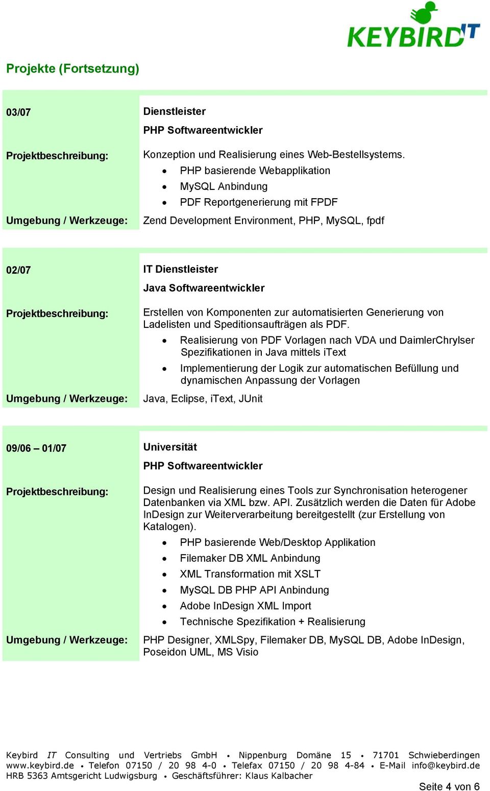 Generierung von Ladelisten und Speditionsaufträgen als PDF.