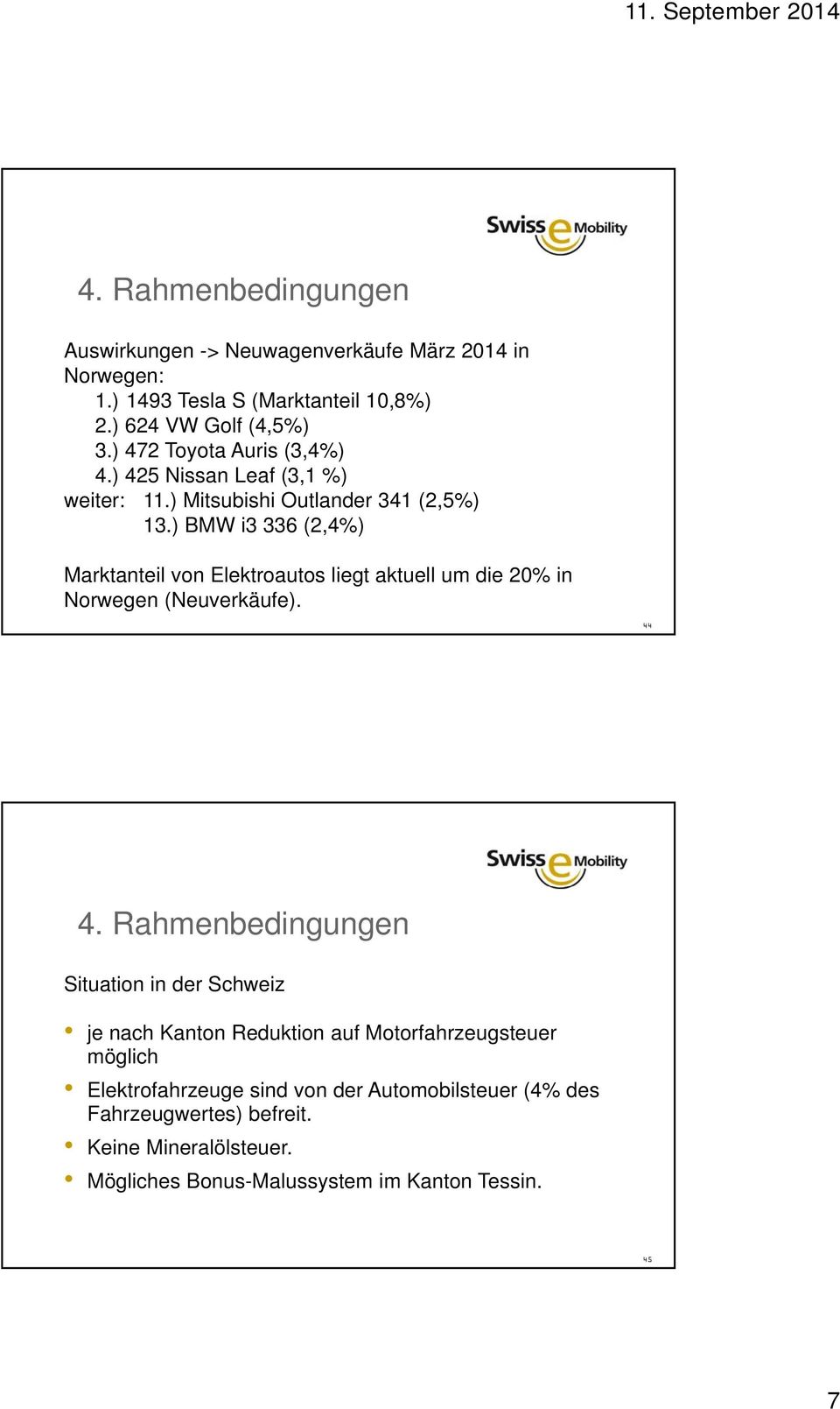) BMW i3 336 (2,4%) Marktanteil von Elektroautos liegt aktuell um die 20% in Norwegen (Neuverkäufe).