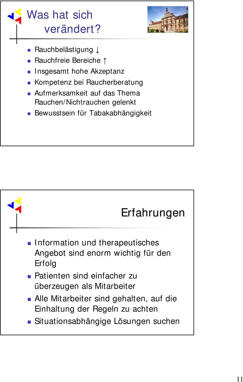 Thema Rauchen/Nichtrauchen gelenkt Bewusstsein für Tabakabhängigkeit Erfahrungen Information und therapeutisches