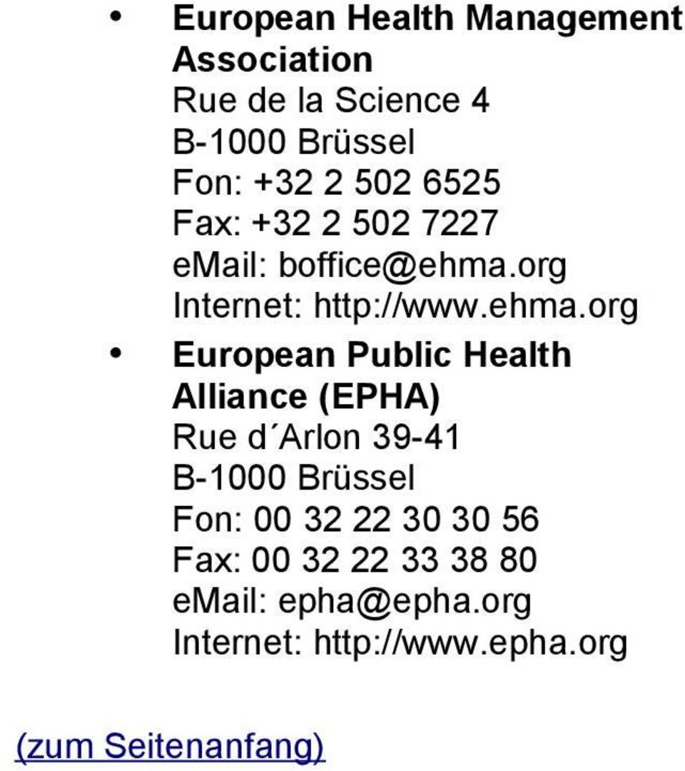 org Internet: http://www.ehma.