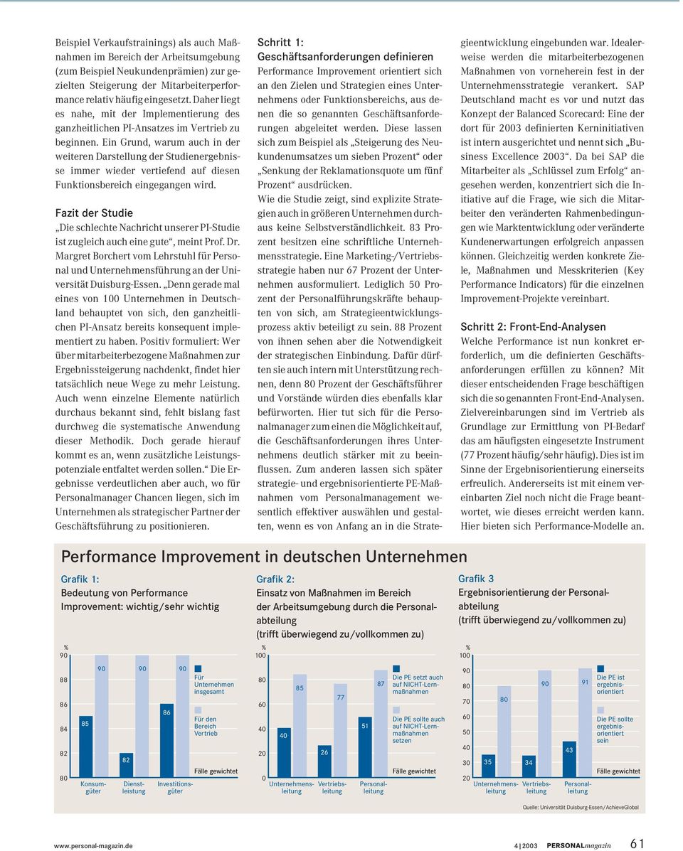 Ein Grund, warum auch in der weiteren Darstellung der Studienergebnisse immer wieder vertiefend auf diesen Funktionsbereich eingegangen wird.