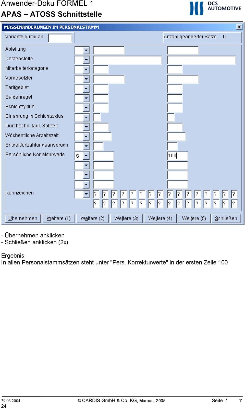 Personalstammsätzen steht unter "Pers.